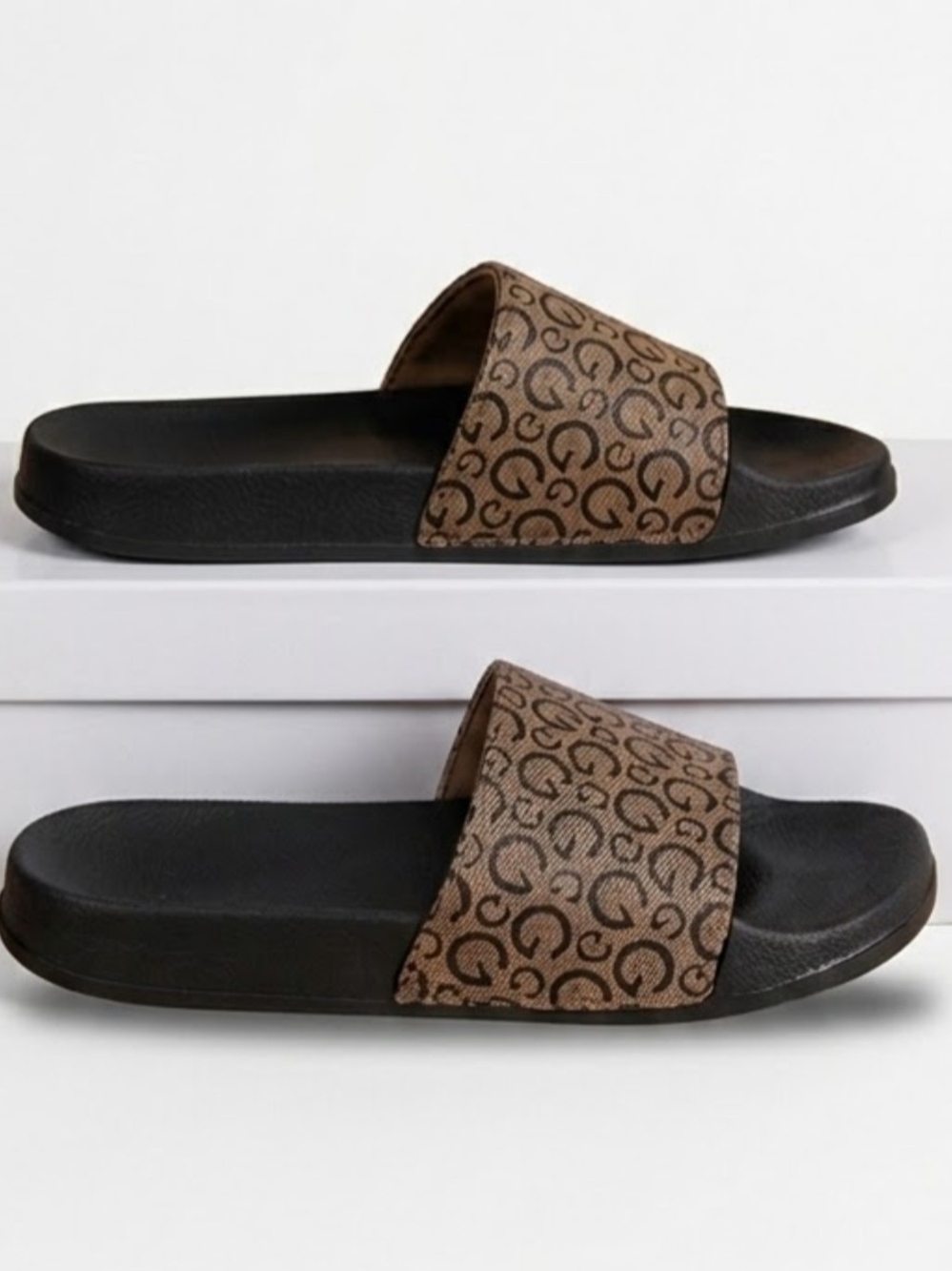 Brown Monogram Slide Sandals - Men's Comfort Slides Size 39